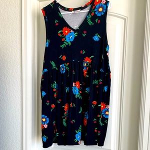 Loft Petite light Summer flower dress, Size L